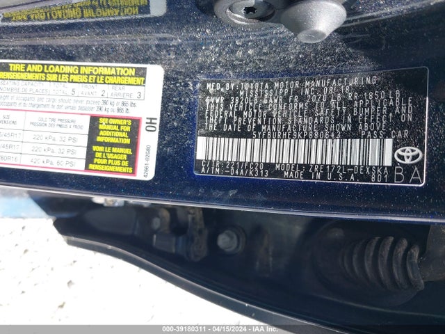 Toyota COROLLA SE 2019 5YFBURHE9KP880643 Image 9