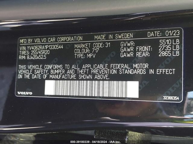 2023 VOLVO XC60 YV4062RA1P1330544 Photo 8