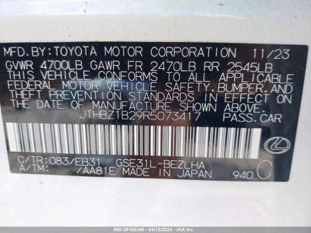 JTHBZ1B29R5073417 Lexus Is 350 F Sport Design