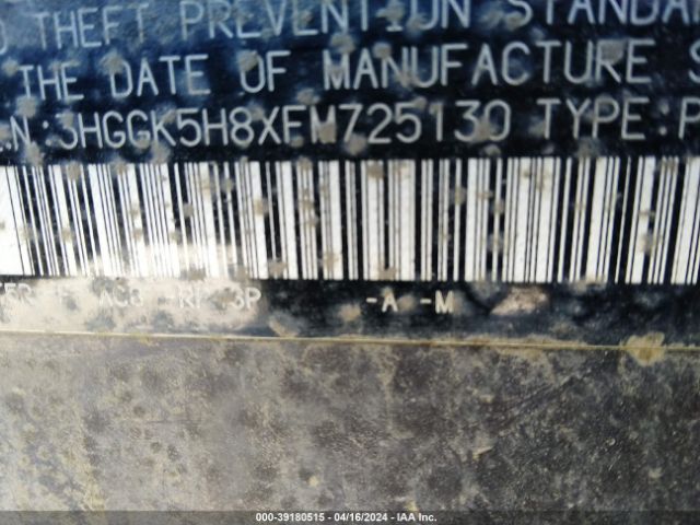 3HGGK5H8XFM725130 Honda Fit Ex/ex-l