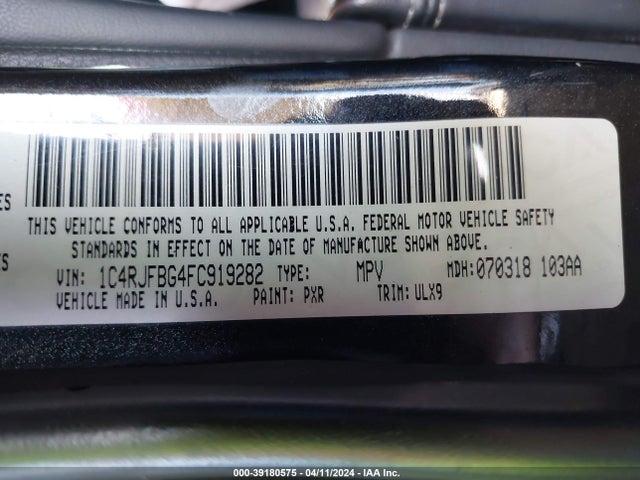 Jeep Grand Cherokee Limited 2015 1C4RJFBG4FC919282 Image 9
