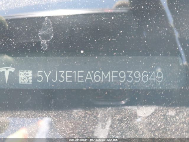 5YJ3E1EA6MF939649 Tesla Model 3 Standard Range Plus Rear-wheel Drive