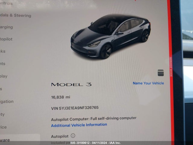 Tesla Model 3 Rear-wheel Drive 2022 5YJ3E1EA9NF326765 Image 7