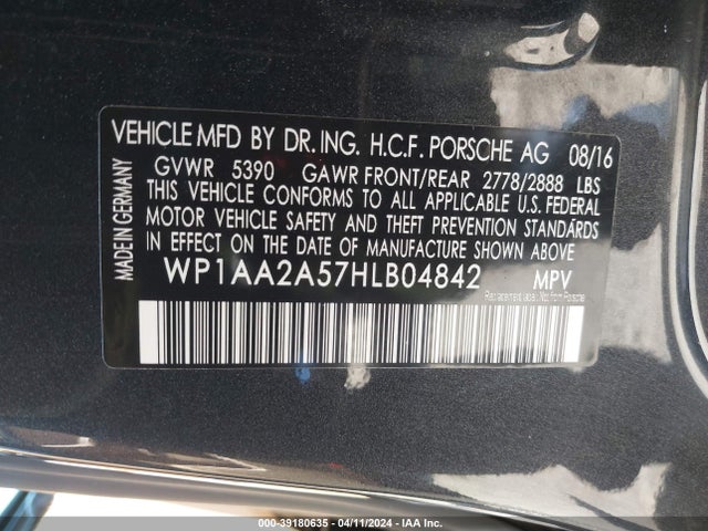 2017 PORSCHE MACAN WP1AA2A57HLB04842 Photo 8