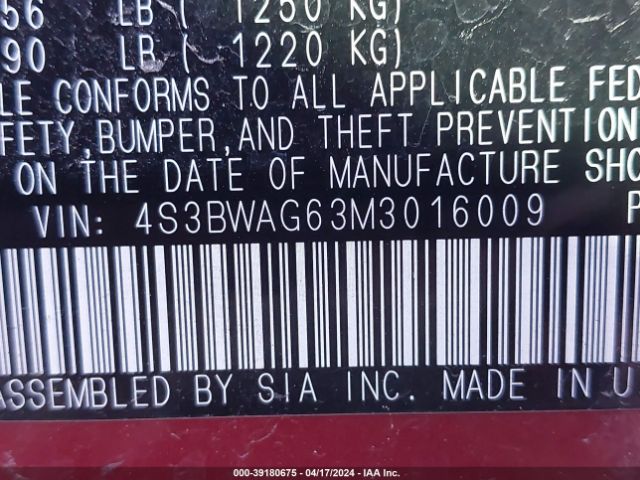 4S3BWAG63M3016009 Subaru Legacy Sport
