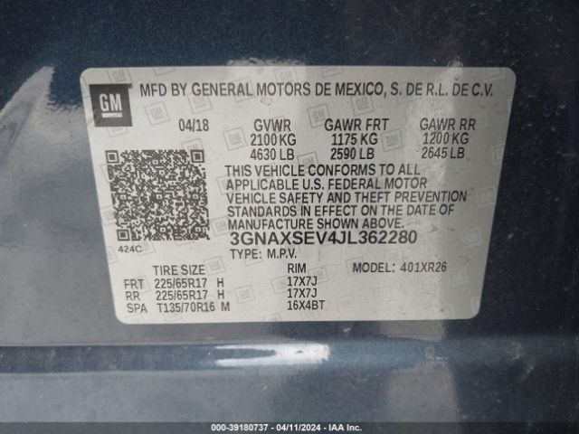2018 CHEVROLET EQUINOX 3GNAXSEV4JL362280 Photo 8