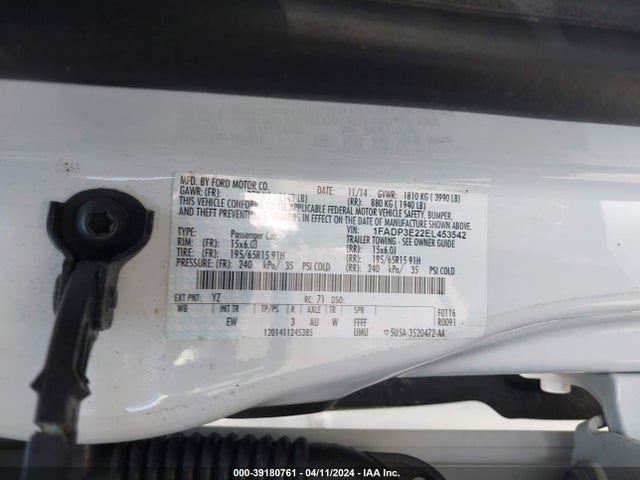 Ford FOCUS S 2014 1FADP3E22EL453542 Image 9