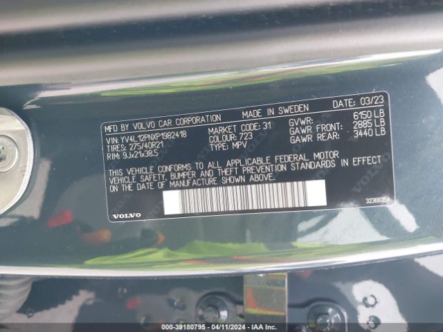 2023 VOLVO XC90 YV4L12PNXP1982418 Photo 8