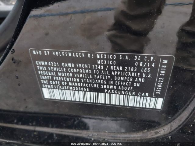 3VWD17AJ3FM203658 Volkswagen Jetta 1.8t Sport