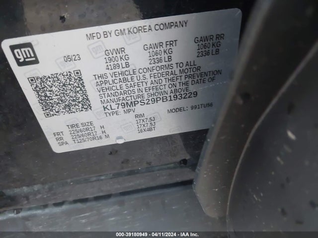 Chevrolet Trailblazer Fwd Lt 2023 KL79MPS29PB193229 Image 9