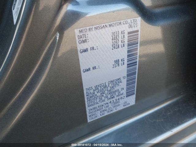 1N4BL4EW7PN413492 Nissan Altima Sl Intelligent Awd