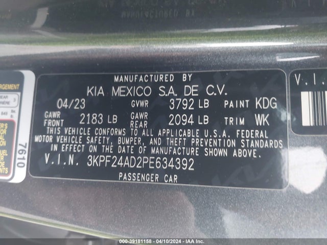 KIA Forte Lxs 2023 3KPF24AD2PE634392 Image 9