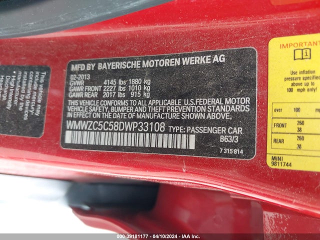 2013 MINI COUNTRYMAN WMWZC5C58DWP33108 Photo 8