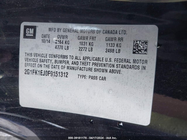 Chevrolet CAMARO 2SS 2015 2G1FK1EJ0F9151312 Image 9
