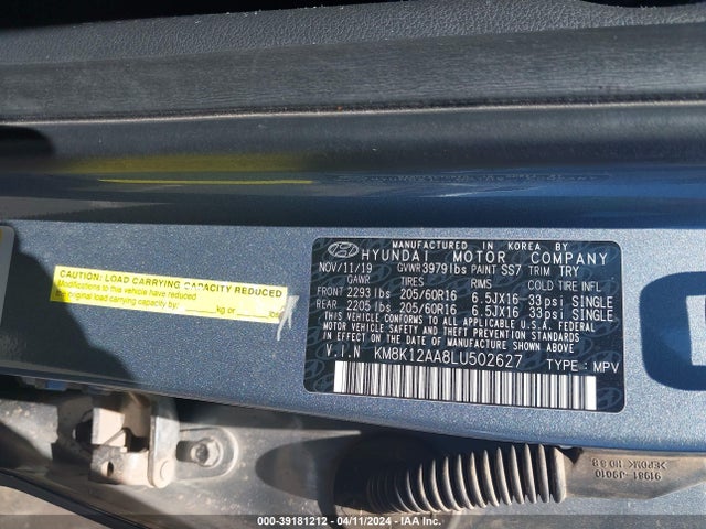Hyundai Kona Se 2020 KM8K12AA8LU502627 Image 9