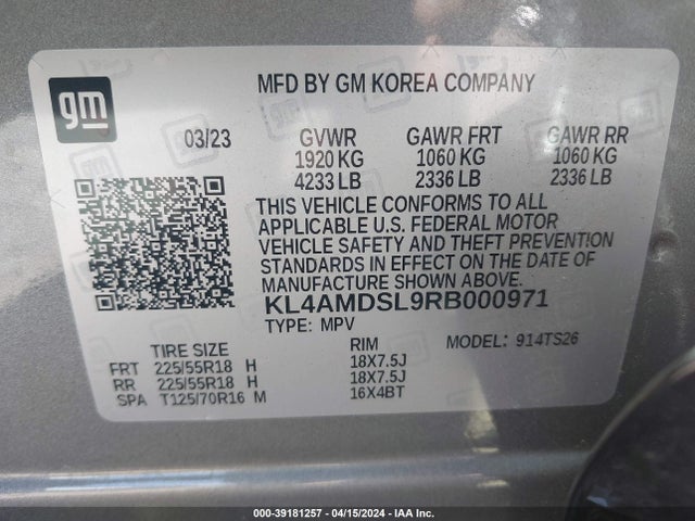 KL4AMDSL9RB000971 Buick Encore Gx Sport Touring Fwd
