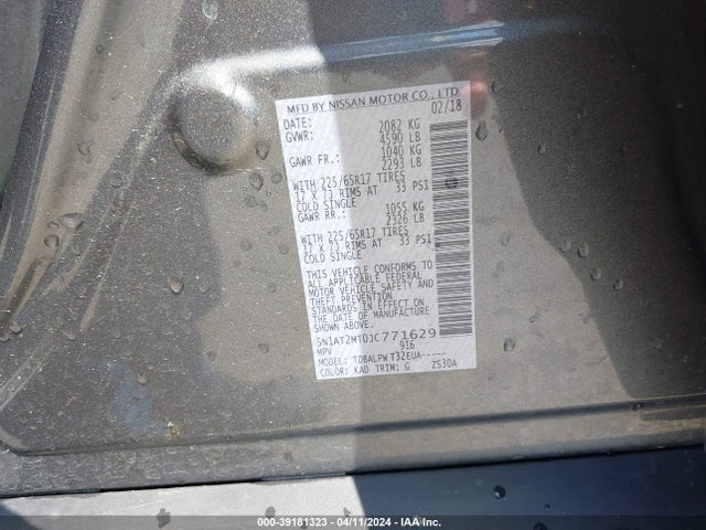 Nissan ROGUE S 2018 5N1AT2MT0JC771629 Image 9