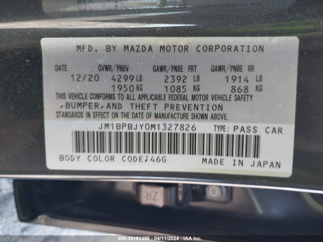Mazda Mazda3 2.5 Turbo 2021 JM1BPBJY0M1327826 Image 9