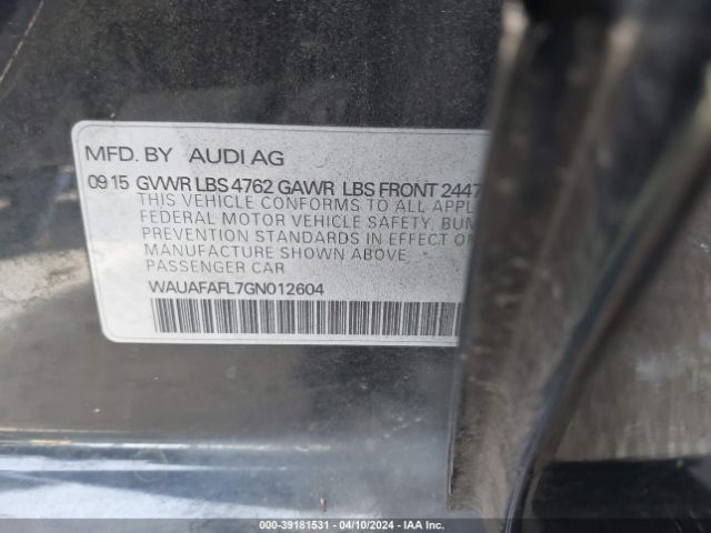 WAUAFAFL7GN012604 Audi A4 2.0t Premium