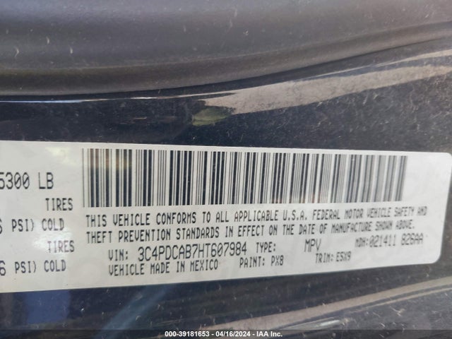 Dodge JOURNEY SE 2017 3C4PDCAB7HT607984 Image 9