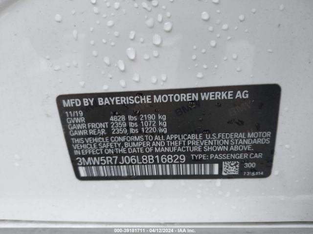 2020 BMW 330I 3MW5R7J06L8B16829 Photo 8
