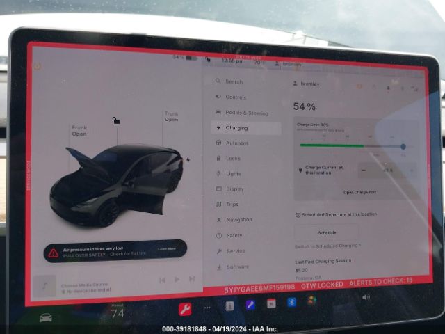 5YJYGAEE6MF159198 Tesla Model Y Long Range Dual Motor All-wheel Drive