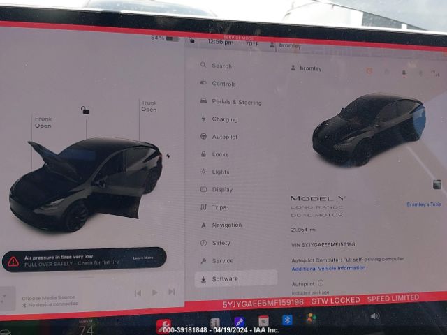 5YJYGAEE6MF159198 Tesla Model Y Long Range Dual Motor All-wheel Drive