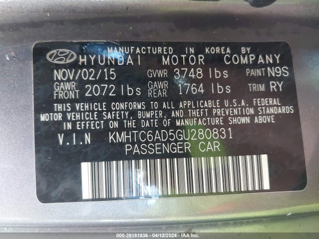 Hyundai Veloster 2016 KMHTC6AD5GU280831 Image 9