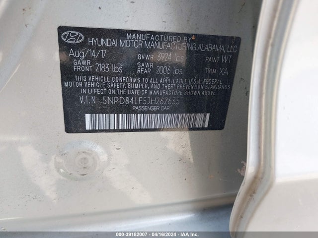 Hyundai Elantra Value Edition 2018 5NPD84LF5JH262635 Image 9