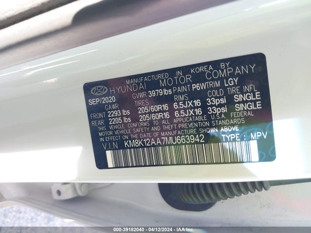 Hyundai Kona Se 2021 KM8K12AA7MU663942 Image 9