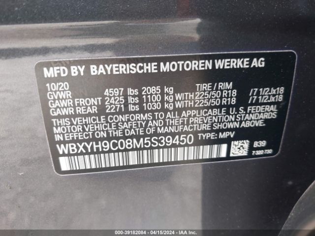 WBXYH9C08M5S39450 BMW X2 Sdrive28i