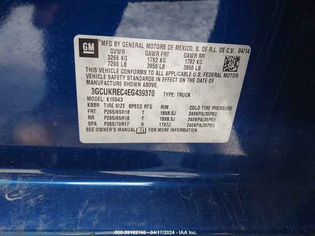 Chevrolet Silverado 1500 2lt 2014 3GCUKREC4EG439370 Image 9