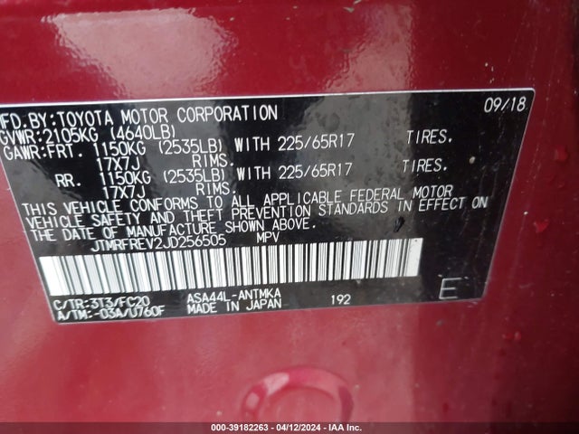 Toyota Rav4 Xle 2018 JTMRFREV2JD256505 Image 9