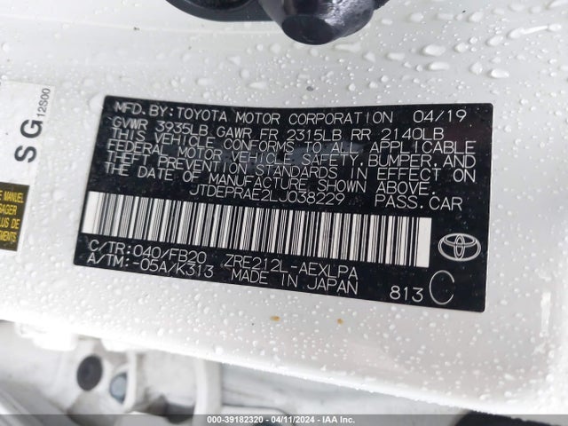 Toyota COROLLA LE 2020 JTDEPRAE2LJ038229 Image 9