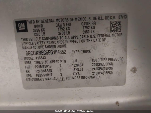 Chevrolet Silverado 1500 1lt 2014 3GCUKREC5EG164852 Image 9