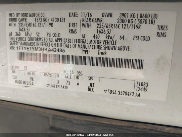 1FTYE1YM3HKA42485 Ford Transit-150