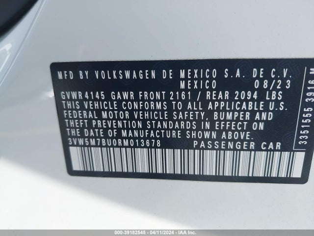 3VW5M7BU0RM013678 Volkswagen Jetta 1.5t S