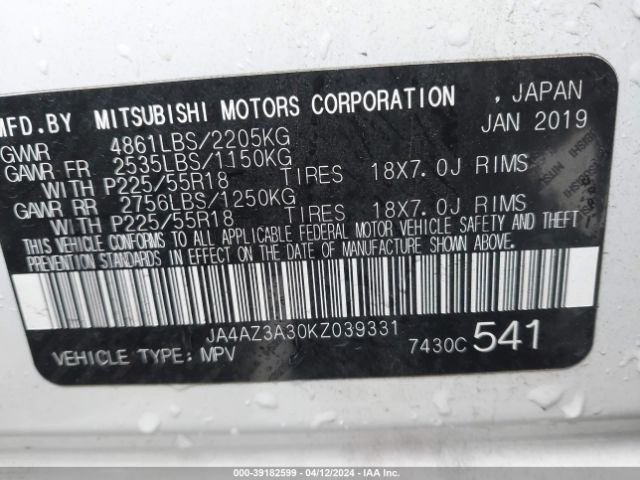 JA4AZ3A30KZ039331 Mitsubishi Outlander Es