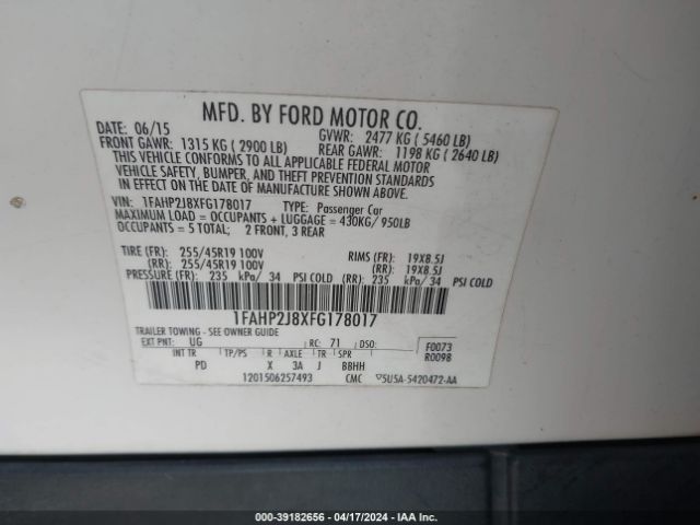 1FAHP2J8XFG178017 Ford Taurus Limited