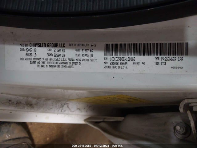 Dodge AVENGER SE 2014 1C3CDZAB8EN128166 Image 9