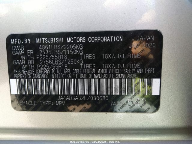 JA4AD3A32LZ030680 Mitsubishi Outlander Le 2.4/se 2.4/sel 2.4/sp 2.4