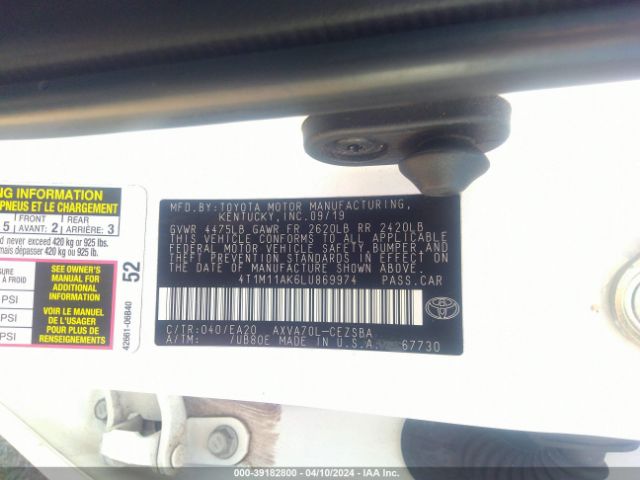 4T1M11AK6LU869974 Toyota Camry Se Nightshade Edition