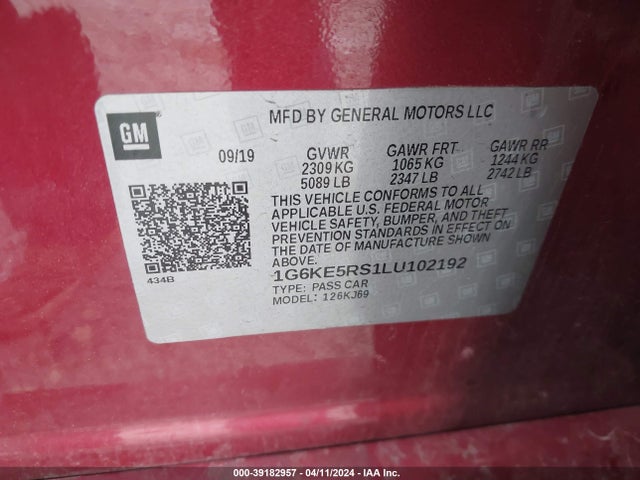 1G6KE5RS1LU102192 Cadillac Ct6 Awd Premium Luxury