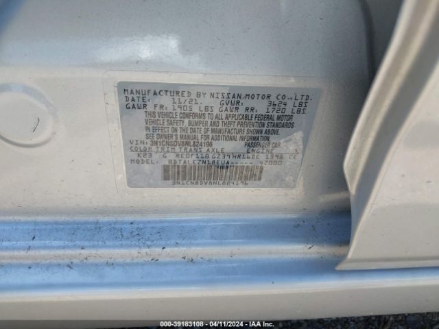 3N1CN8DV8NL824196 Nissan Versa 1.6 S Xtronic Cvt