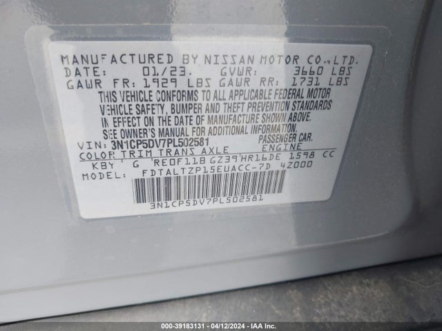 Nissan Kicks Sr Xtronic Cvt 2023 3N1CP5DV7PL502581 Image 9