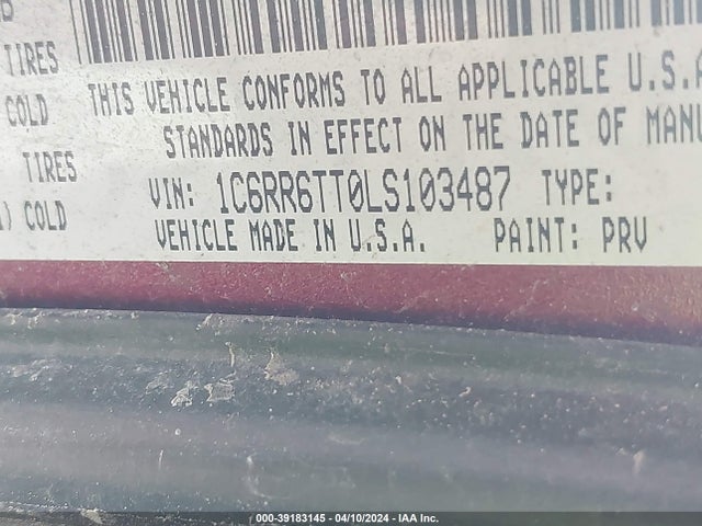 RAM 1500 Classic Slt  4x2 6'4 Box 2020 1C6RR6TT0LS103487 Image 9