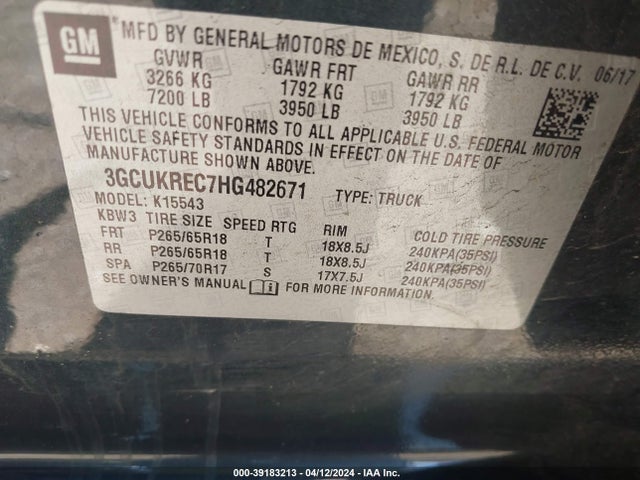 Chevrolet Silverado 1500 2lt 2017 3GCUKREC7HG482671 Image 9