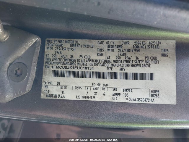 Ford Escape Titanium 2014 1FMCU0JX1EUC18134 Image 9