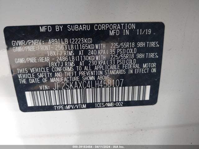 Subaru Forester Touring 2020 JF2SKAXC4LH458107 Image 9