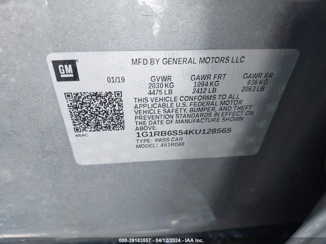 Chevrolet Volt Premier 2019 1G1RB6S54KU128565 Image 9